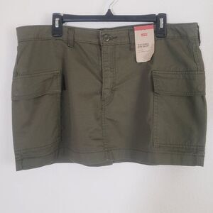 Levi's '94 Cargo Mini Skirt 33 Green Y2K Utility Retro Grunge Indie Sleaze